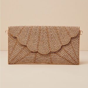 LULUS ‘Junipero Gold’ Beaded Clutch -Brand New With Tags!